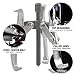 MOSIKEN 3 Jaw Puller Tool Kit,4 pcs Bearing Puller for Pulley Gear Bearing Flywheel Removal,Heavy Duty Motor Tech Gear Puller Set with Reversible Jaws