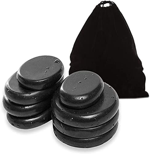 Hot Stones - 8 Large Essential Massage Stones Set ,Basalt Hot Rocks Stones for Professional or Home spa, Relaxing, Healing, Pain Relief