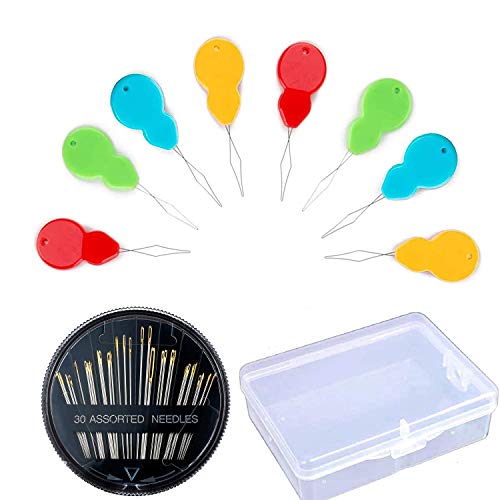 30 Pieces Gourd Shaped Needle Threaders and 30-Count Assorted Sewing