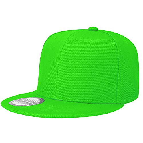 Image of Classic Snapback Hat Cap Hip Hop Style Flat Bill Blank Solid Color Adjustable Size