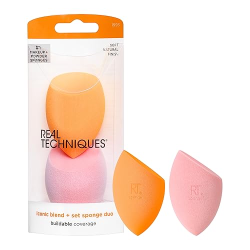 Real Techniques Miracle Complexion gąbka i proszek Miracle Duo Pack do podkładu i pudru