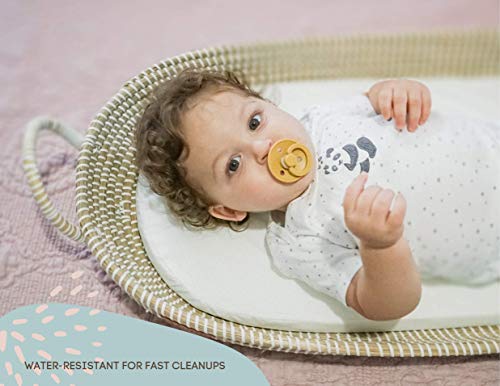 Lu & Ken Wicker Baby Changing Basket with Thick Pad & Waterproof Cover - Baby Changing Table Topper Moses Basket - Nursery Rattan Bassinet - Diaper Change Station - Woven Seagrass Dresser Topper Tray - Thumbnail 6