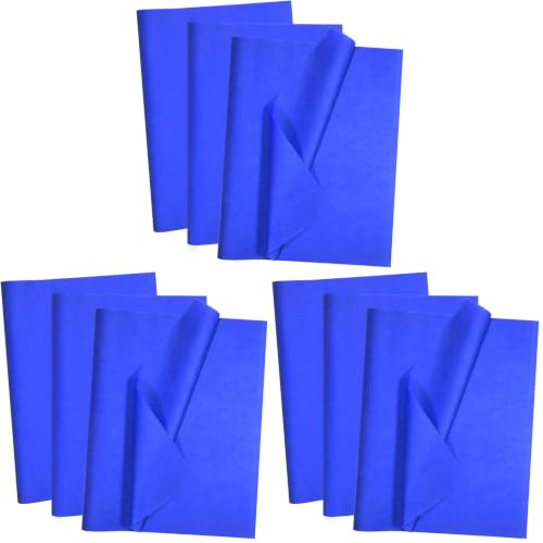 Image of 100 Sheets Blue Tissue Paper Artdly 14 x 20 Inches Blue Wrapping Paper Bulk for Weddings Birthday DIY Project Christmas (Pack of 3)