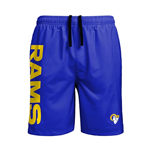 FOCO Los Angeles Rams NFL Mens Solid Wordmark Traditional Swimming