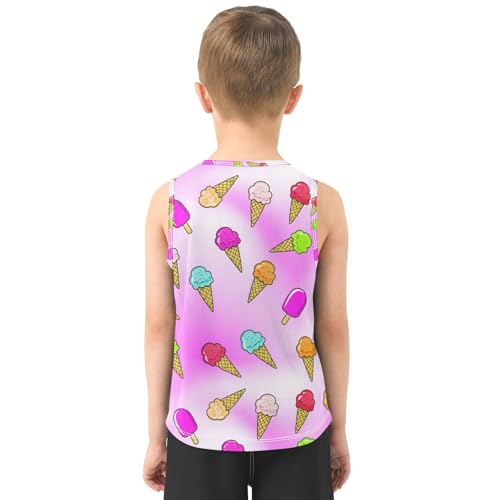 J JOYSAY Various Ice Cream Cone Boys Tank Top Sleeveless Muscle Shirts Quick Dry Kids T-Shirts 3-15T3