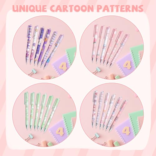 Set de 24 bolígrafos gel kawaii punta fina 0.5mm tinta negra miniatura 5