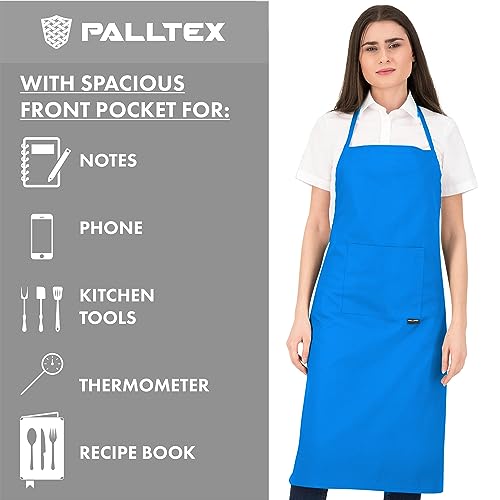 PALLTEX Borago Cooking Apron Men Cooking Apron Women's Apron Men for Cooking Crafts Painting Baking EN ISO 13688, Hawaii Blue, One Size - Image 2