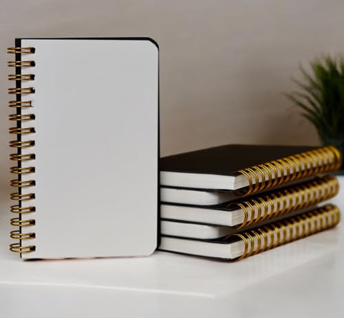 Image of INNAXA Pocket Notebook with a Black cover For Writing Personal,Office Use Pocket-size Notebook Blank 120 Pages (Black, Pack of 6)