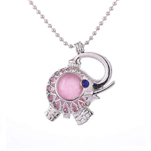 Preisvergleich Produktbild Aromatherapie-Anhänger Aromatherapie Schmuck Silber Niedlichen Elefanten Parfüm Halskette Retro Mode Aroma Diffusor Käfig Anhänger Halskette Frauen Mädchen