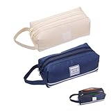 GHPKOTW 2 Estuche Escolar con Asa, Estuche De Gran Capacidad, Estuche Organizador De Papelería con 2 Compartimentos, Material Escolar para La Vuelta Al Cole, Regalo De Inicio De Curso, Bolsa De Lápiz
