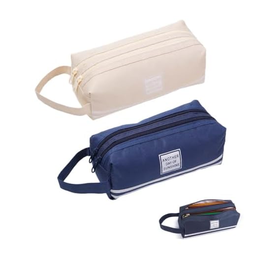 GHPKOTW 2 Estuche Escolar con Asa, Estuche De Gran Capacidad, Estuche Organizador De Papelería con 2 Compartimentos, Material Escolar para La Vuelta Al Cole, Regalo De Inicio De Curso, Bolsa De Lápiz