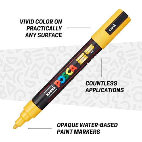 Image of POSCA Canvas Paint by Number Kit, Boho - 8 Acrylic Markers with 2 Pre-Drawn Canvases - Gift Set for Artists, Adults and Kids