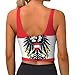 SEOCKA Austrian Coat of Arms Eagle Flag Women Sports Bras Detachable Chest Pad U Back Yoga Tank Top Medium