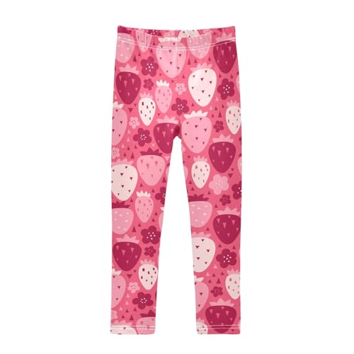 Girls Basic Leggings Baby Girls Pants Strawberry Soft Footless Stretchy Tights Pants 4-10Y