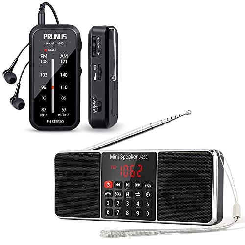 Radio portátil PRUNUS J-288 AM FM con Bluetooth y auriculares