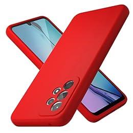 NUIMADL Galaxy A33 5G Case 6.4 inch, Soft Liquid Silicone Protective and Anti-Scratch Microfiber Lining Shockproof Compatible with A33 5G Cover (Red)