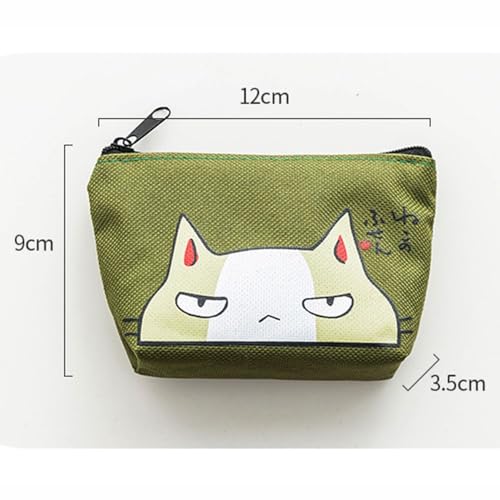 Coin Holder Purse Oxford Cloth Key Wallet Cartoon Cat Keys Pouch Zipper Money Pouch Coin Wallet(C)2