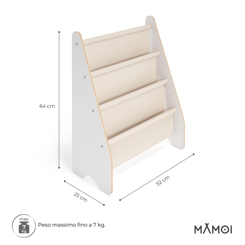 MAMOI® Libreria verticale per bambini, Porta libri in legno naturale, Scaffale librerie bambino, Mobile bambini ana design moderno scandinavo