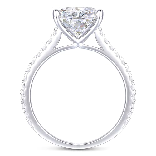 14K White Gold Moissanite Engagement Ring 3 Carat 8x10mm Pear Cut Moissanite Rings 14k White Gold Engagement Ring 4-Prong Pear Cut Moissanite Rings3