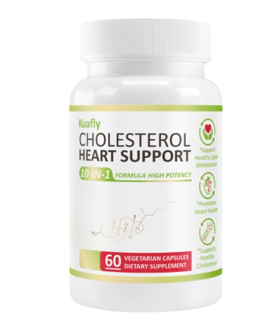 KUAFLY Cholesterol Lowering Supplements & Heart Support with Plant Sterols, Niacin, Red Yeast Rice, Cholesterol Supplements Support Normal Cholesterol Levels 60 Capsules