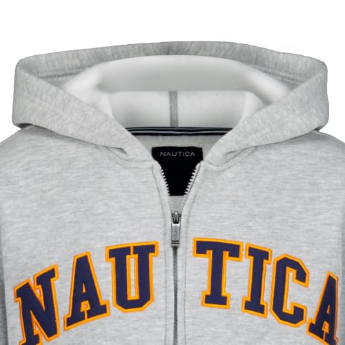 Image of Nautica Boys' Long Sleeve Fleece Full Zip Hoodie, Comfortable, Relaxed Fit