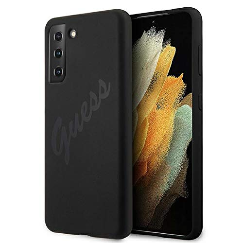 GUESS GUHCS21MLSVSBK Coque pour S21+ G996 Noir Coque Rigide Script Vintage