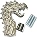 Vintage Decorative Dragon Head Walking Stick Handle, Brass Construction, Cane Topper, Silver