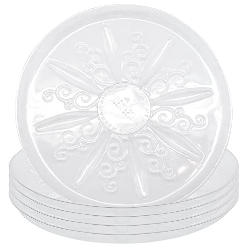 Arcadia Garden Products Ps21 16" Heavy Duty Clear Plastic Saucer (Pack Of 5), Transparent #TOP19