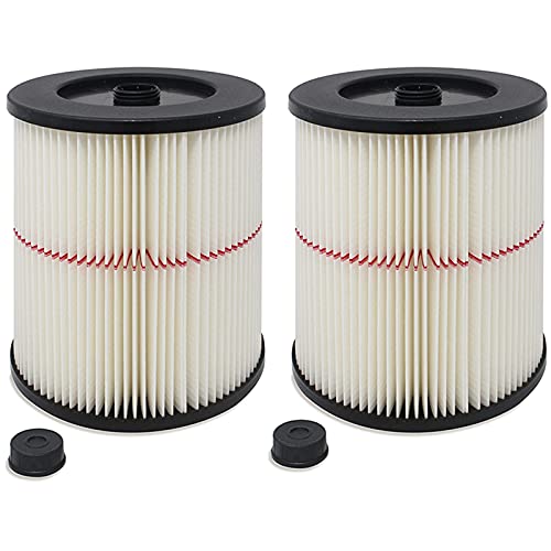 JORAIR 2 Pack Wet/Dry Cartridge Filter Replacement for Craftsman Vac 9-17816 fit 5 Gallon & Larger Vacuum Cleaner