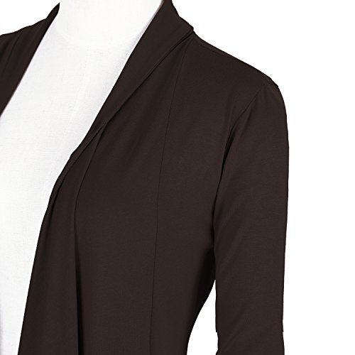 Image of Urban CoCo Women's Drape Front Open Cardigan Long Sleeve Irregular Hem