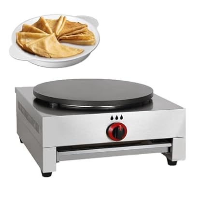 15 Zoll CrêPe-Maker-Pfannkuchenmaschine, Kommerzielle Randlose Antihaftbeschichtete Kochplatte, Gas/Lpg-Pfannkuchenplatte, Temperatur Einstellbar, Geeignet FüR Den Heimgebrauch, Restaurant