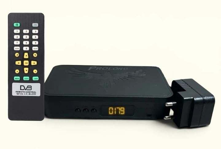 Prolong DVB Set-Top Box with Remote Control and Power Adapter | LED Display, DVB Receiver, IC Remote Included, Compact Design, Power Adapter Included-image-12