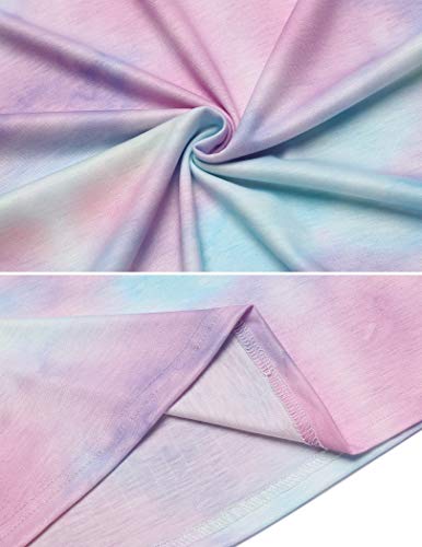 Boyoo Baby Toddler Girls Cotton Dress Tie Dye Short Sleeve Crew Neck A Line Pure Color Casual T Shirt Dress #TOP5