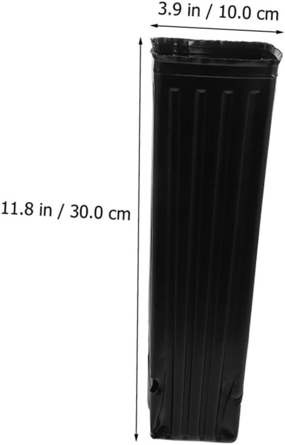 FAVOMOTO 60pcs Thickened Black Citrus Nursery Starter Pots 10x30cm Square Plant Grow Cups for Indoor Outdoor Container Gardening