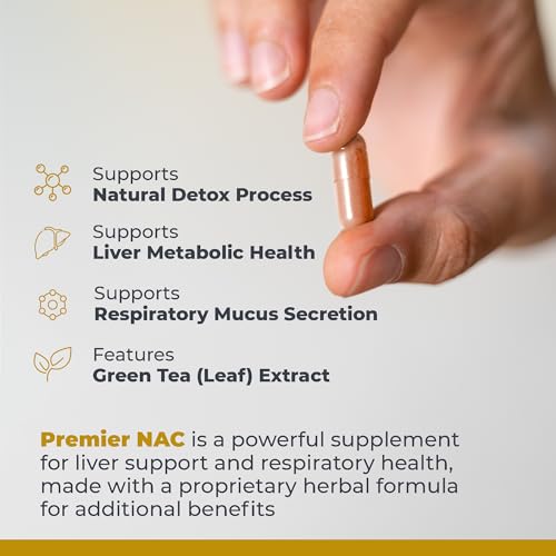 Premier Research Labs Premier NAC - NAC Supplement N-Acetyl Cysteine, N-Acetyl-L-Cysteine, Liver & Immune Support, 300mg NAC Per Capsule - 60 Vegetarian Capsules