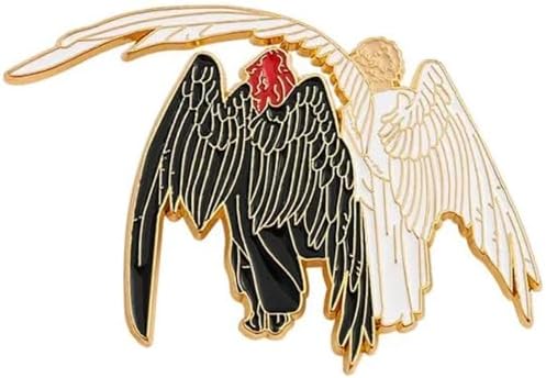 Pinstant Good Omens Angel and Demon Wings Ineffable TV Show 2.6" Enamel Pin Badge, 2.6 Inches, Enamel, enamel