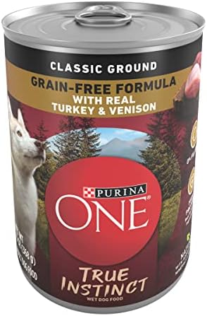 Purina ONE Wet Dog Food True Instinct Classic Ground Grain-Free Formula With Real Turkey And Venison High Protein Wet Dog Food - (12) 13 oz. Cans