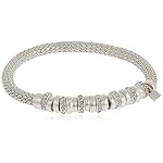 Nine West Women's Silvertone and Crystal Bracelet Rondel Stretch