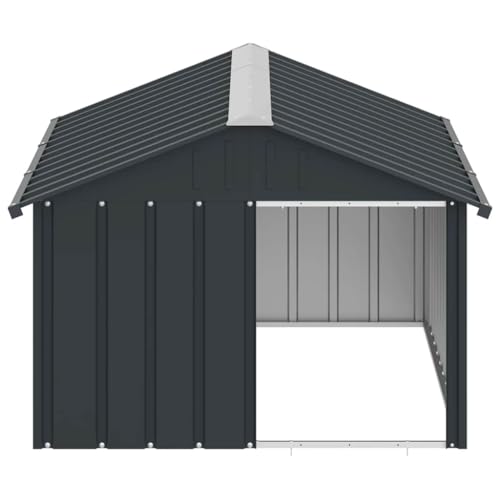 vidaXL Hundehütte Anthrazit 116,5x153x81,5cm Verzinkter Stahl Hundehaus Hütte
