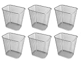 YBM HOME Mesh Wastebasket Trash Can for Home and Office Workspace, Metal Office Trash Can Rectangula