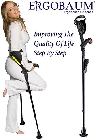 Crutches- Latest Generation Ergobaum by Ergoactives. 1 Pair of The "Pain Reduction" Crutches