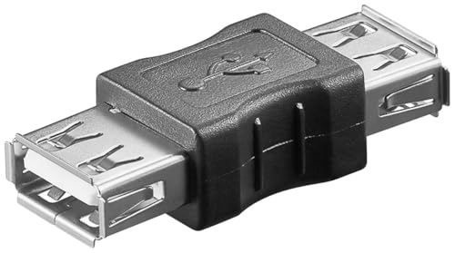 goobay 50293 USB 2.0 Hi-Speed Adapter zum verbinden zweier USB-Kabel- USB Kupplung Buchse auf Buchse - (Typ A) auf (Typ A) / 4-polig/Schwarz