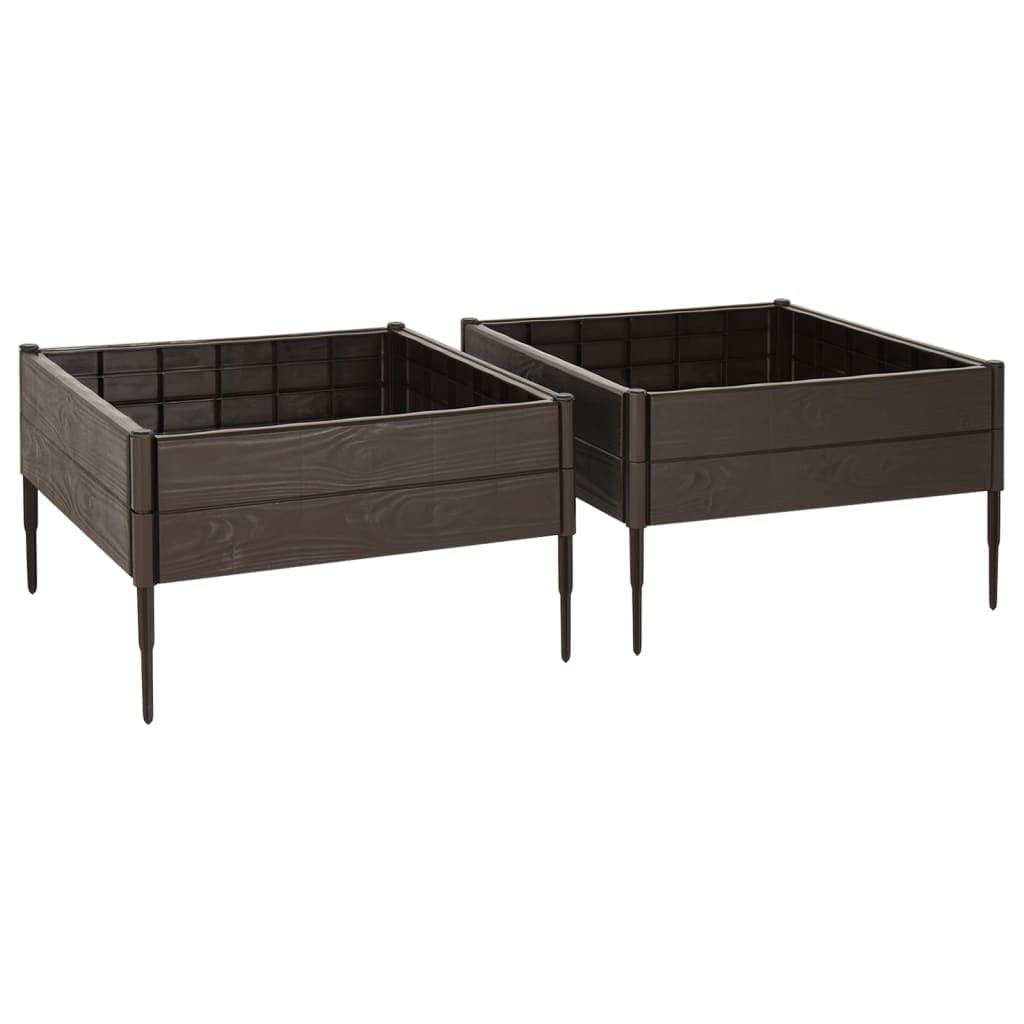 Muebles, cama de jardín elevada de polipropileno de 120 x 120 x 20 cm