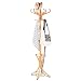 Produktbild COSTWAY 184cm Garderobenständer mit Schirmhalter, Jackenständer mit 12 Kleiderhaken, Kleiderständer aus Holz, Garderobe Standgarderobe für Flur, Wohnzimmer und Schlafzimmer (Natur)