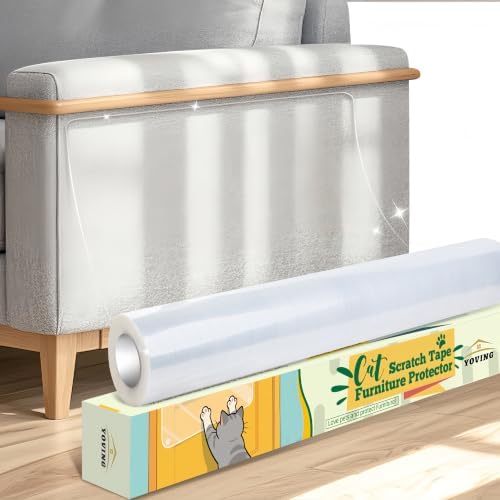 Kratzfolie Katzen Selbstklebend, Kratzschutz Selbstklebend Tape 30x400 cm | Katzen Kratzschutz Folie Transparent, Anti Kratz Folie für Katzen, Zuschneidbar, Ruckstandsfrei Entfernb