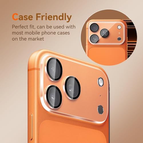 Image of Camera Lens Protector Compatible with iPhone 17 Pro Max (Pack of 3) | 9H Tempered Glass Camera Lens Guard | Scratch Resistant | HD Clear | Anti-Fingerprint | Easy Installation | Bubble Free