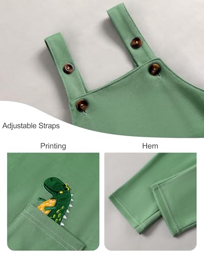 YALLET Toddler Boy Clothes Cute Long Sleeve Tops + Comfortable Overalls Jumpsuit Pants Outfits Sets 12M-5T3