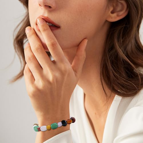 Clearain 450PCS Mixed Bulk Natural Assorted Stone Beads for Crafts Bracelets Earrings Necklace, Semi Precious Gemstone Crystal Assortment Beads for Adults Women (0.5 Pounds)