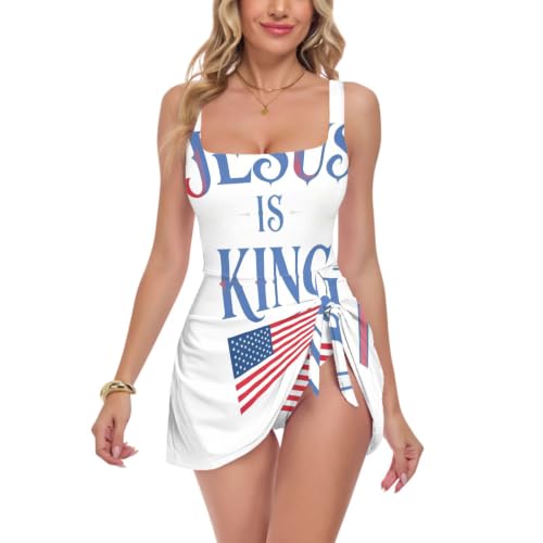 Traje de baño acolchado is King Flag con efecto moldeador blanco