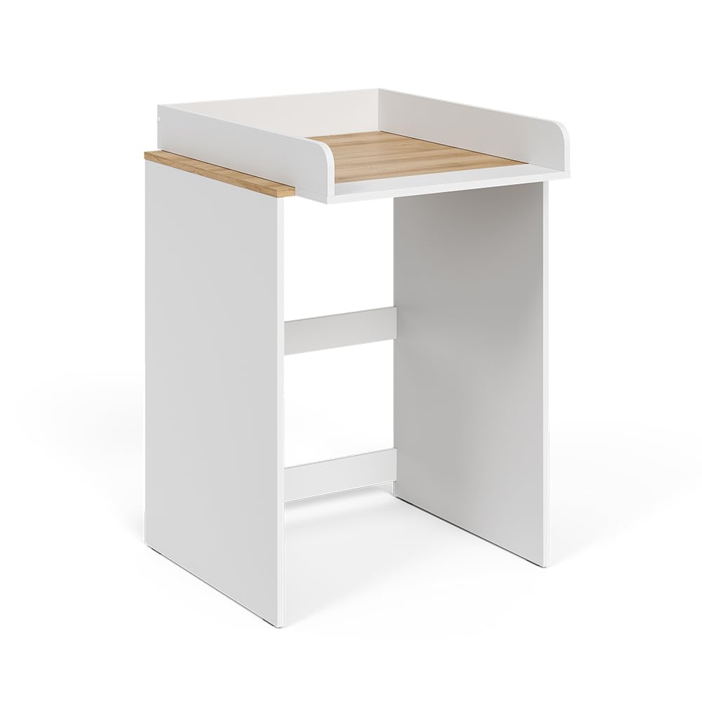Vicco armadietto coprilavatrice Viktor, Bianco/Artisan, 68 x 88.2 cm 2 parti con fasciatoio, per riporre detersivi e come superficie d’appoggio